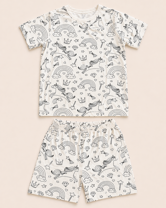 Unicorn Magic Colour-In Short Sleeve Pyjama Set