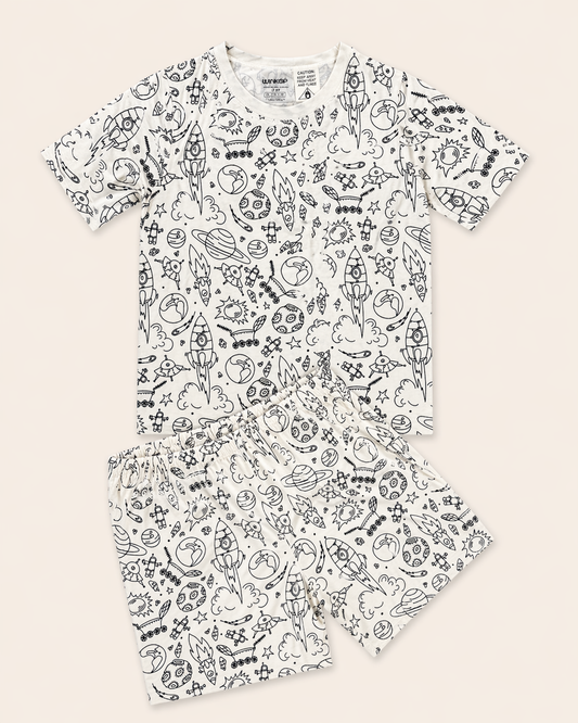 Little Galaxy Colour-In Short Sleeve Pyjama Set