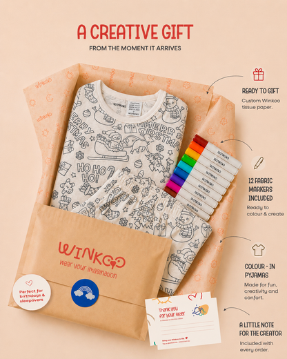 Merry Christmas Colour-In Long Sleeve Pyjama Set