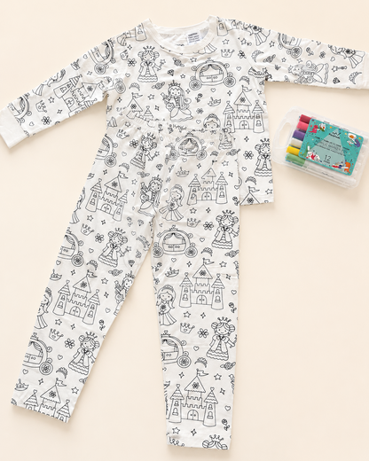 Princess Night Colour-In Long Sleeve Pyjama Set