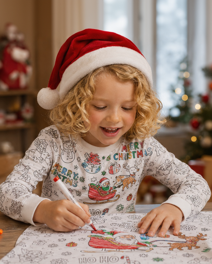 Merry Christmas Colour-In Long Sleeve Pyjama Set