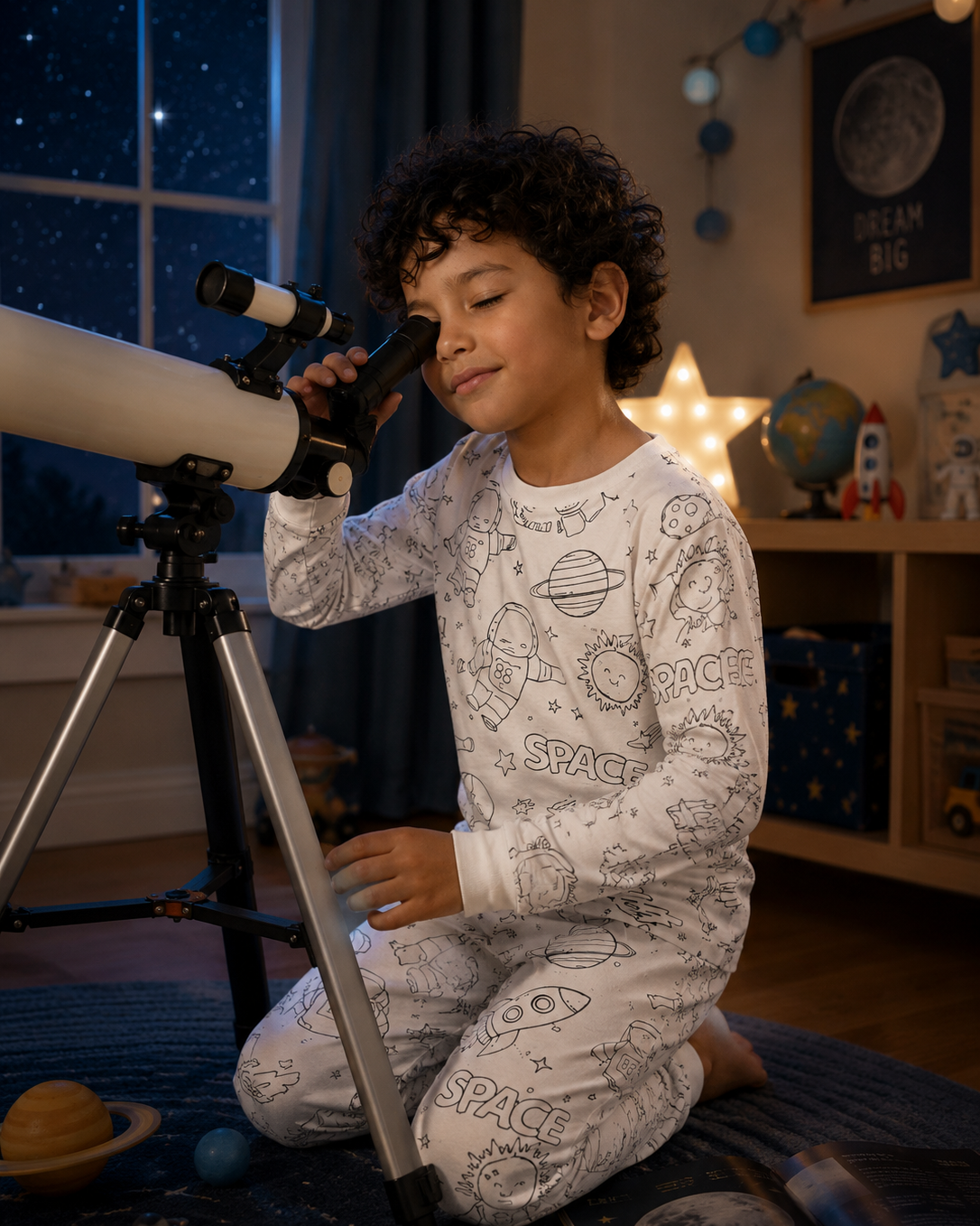 Space Dreams Colour-In Long Sleeve Pyjama Set