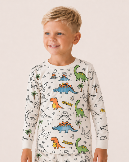 Dino Adventures Colour-In Long Sleeve Pyjama Set