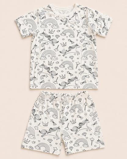 Unicorn Magic Colour-In Short Sleeve Pyjama Set