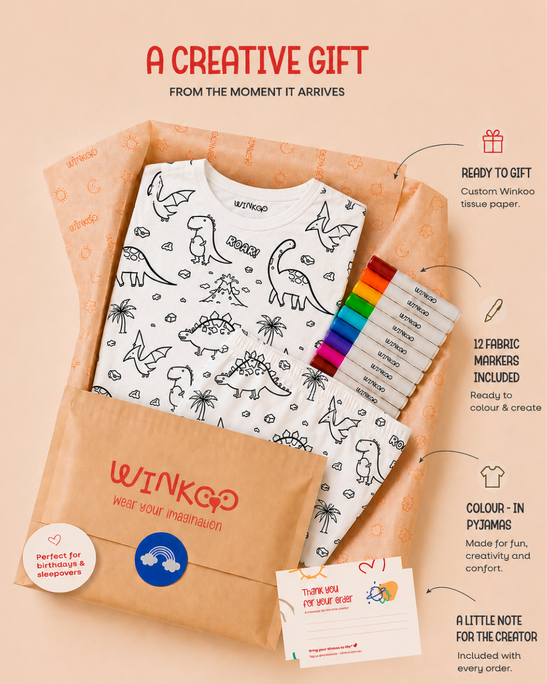 Dino Adventures Colour-In Short Sleeve Pyjama Set