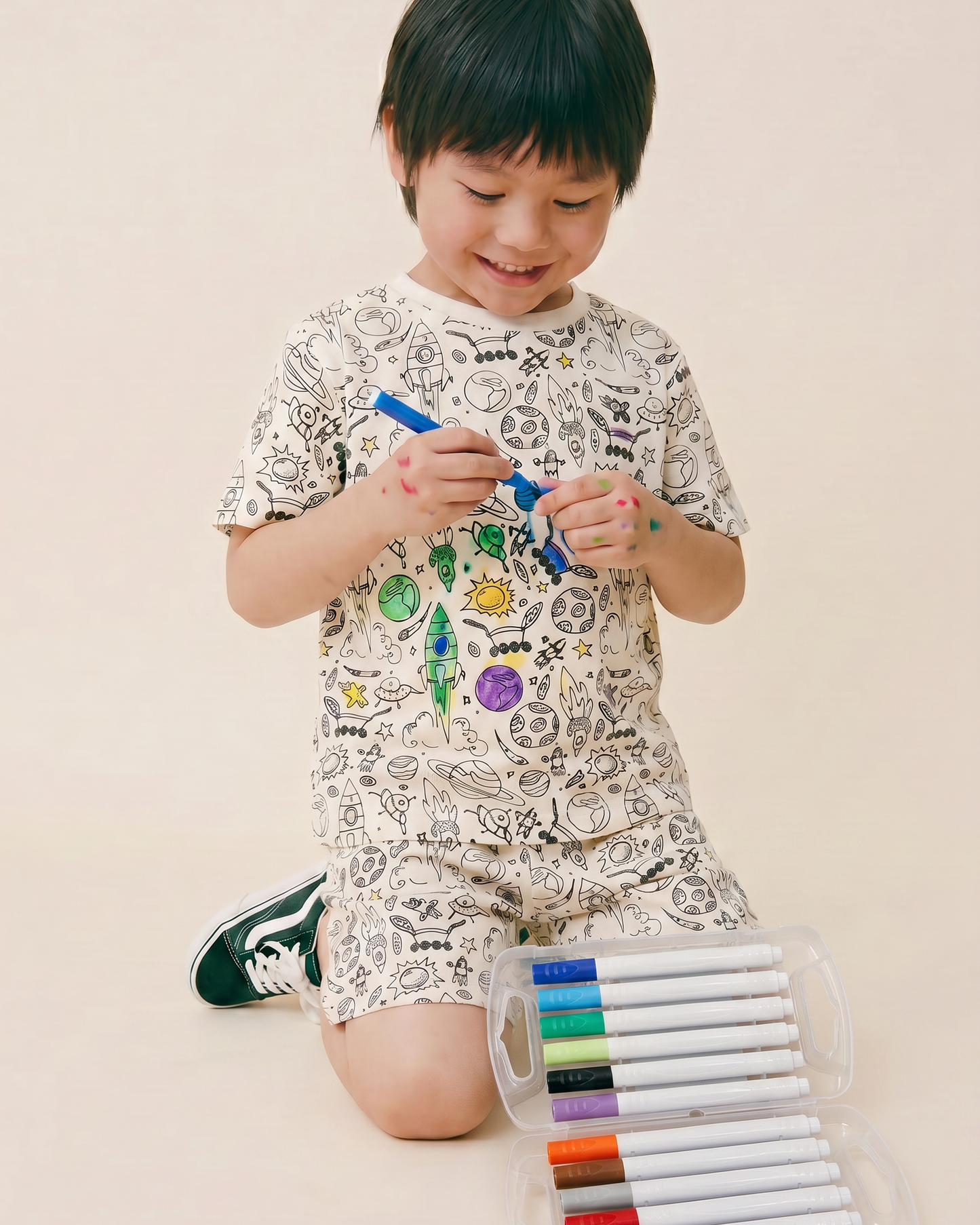 Little Galaxy Colour-In Short Sleeve Pyjama Set