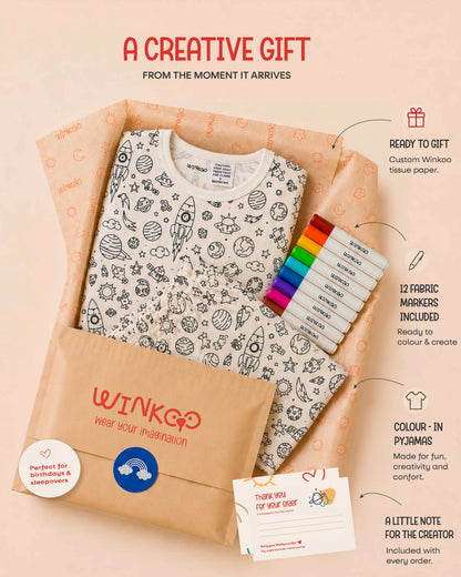 Little Galaxy Colour-In Short Sleeve Pyjama Set