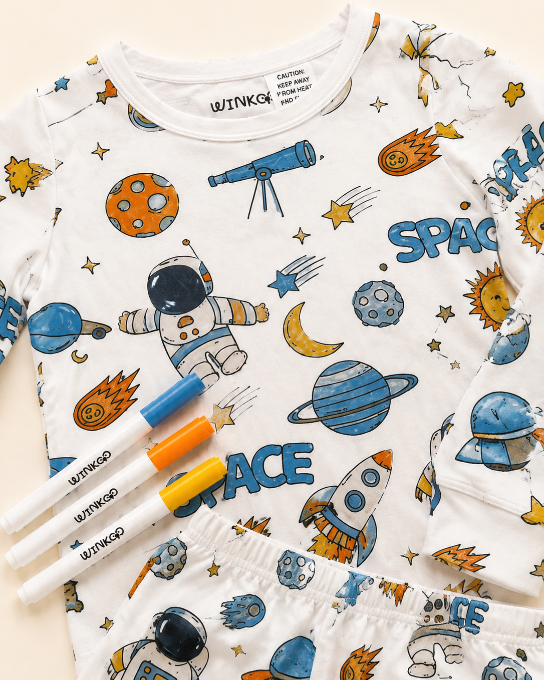 Space Dreams Colour-In Long Sleeve Pyjama Set