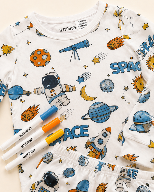 Space Dreams Colour-In Long Sleeve Pyjama Set