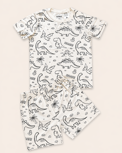Dino Adventures Colour-In Short Sleeve Pyjama Set