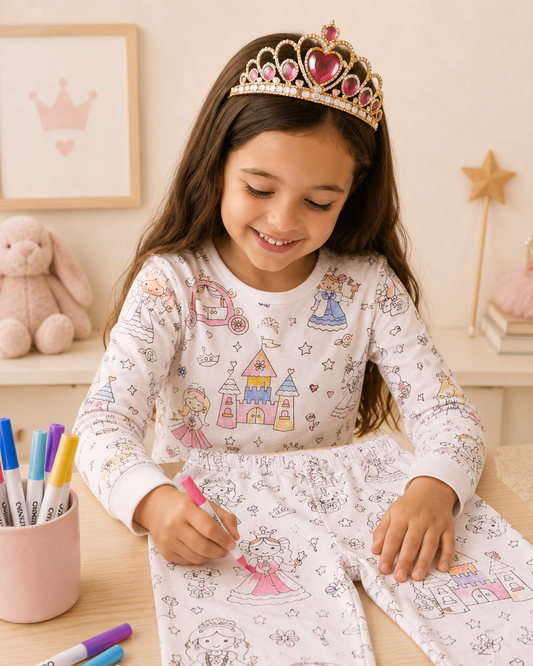 Princess Night Colour-In Long Sleeve Pyjama Set
