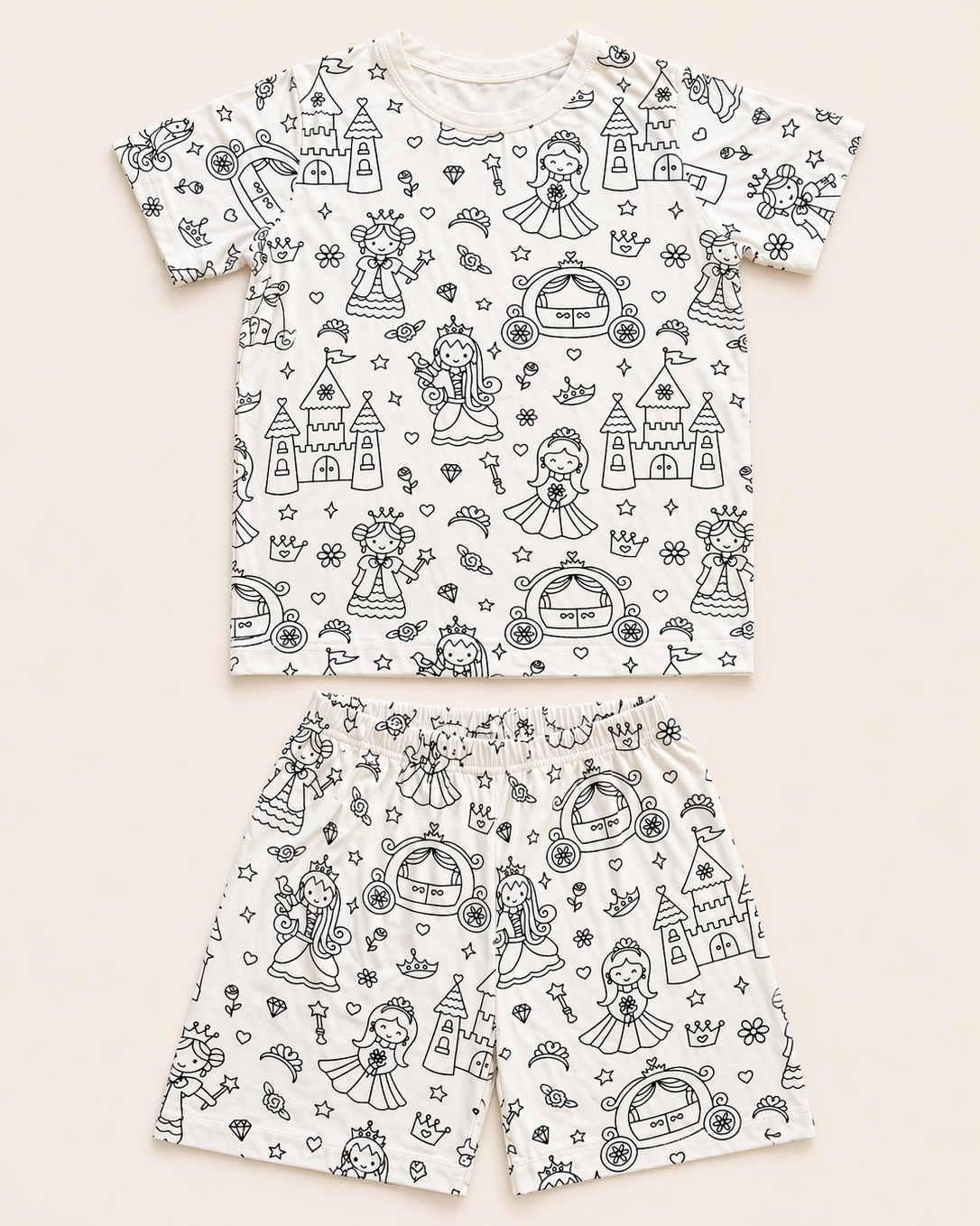 Princess Night Colour-In Short Sleeve Pyjama Set